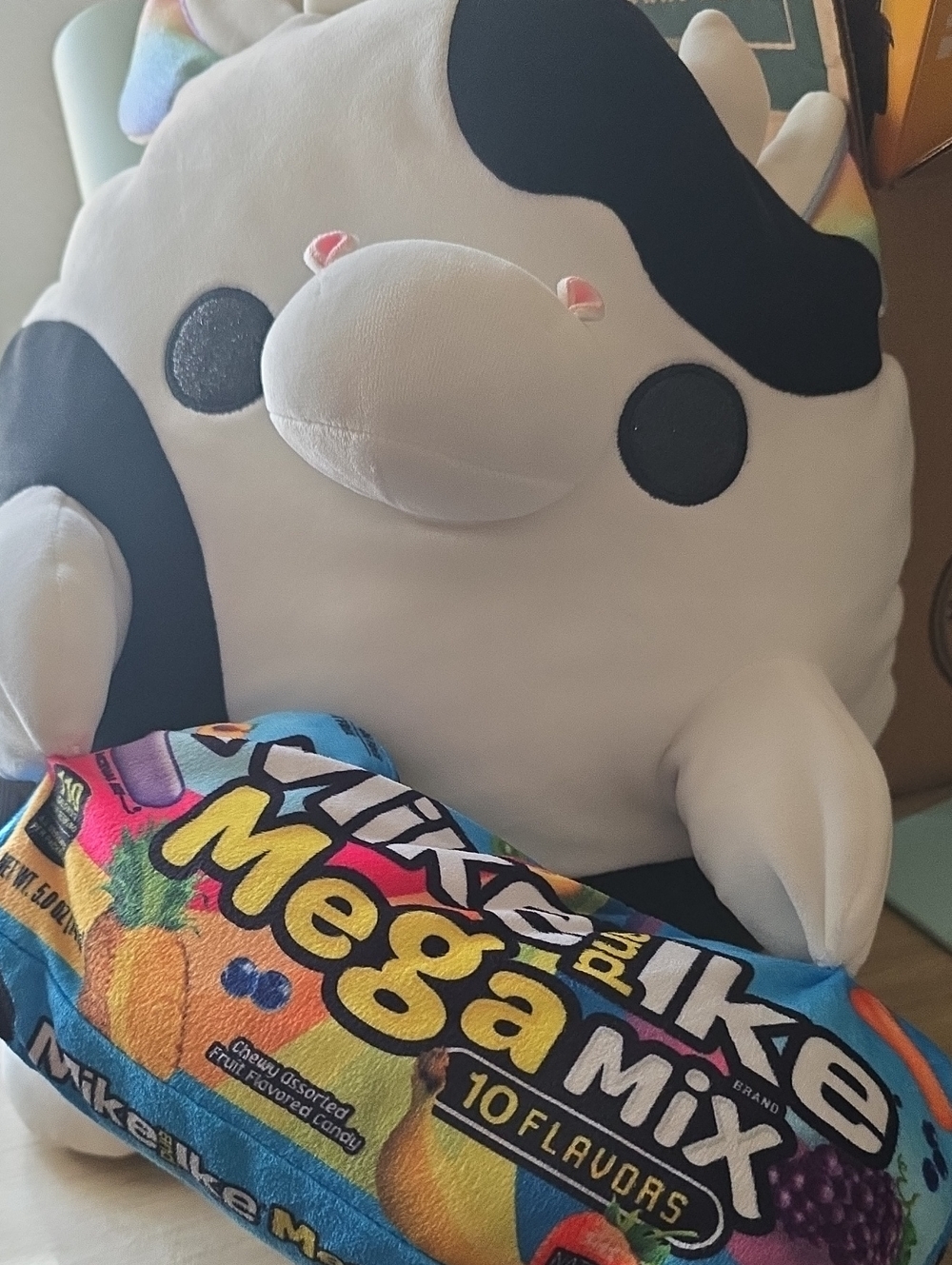 Plush Black and White Cow Stuffed Toy - Kids Accessories